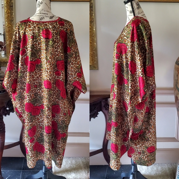 Vintage Cheetah Rose Print Winlar Caftan - Picture 5 of 14
